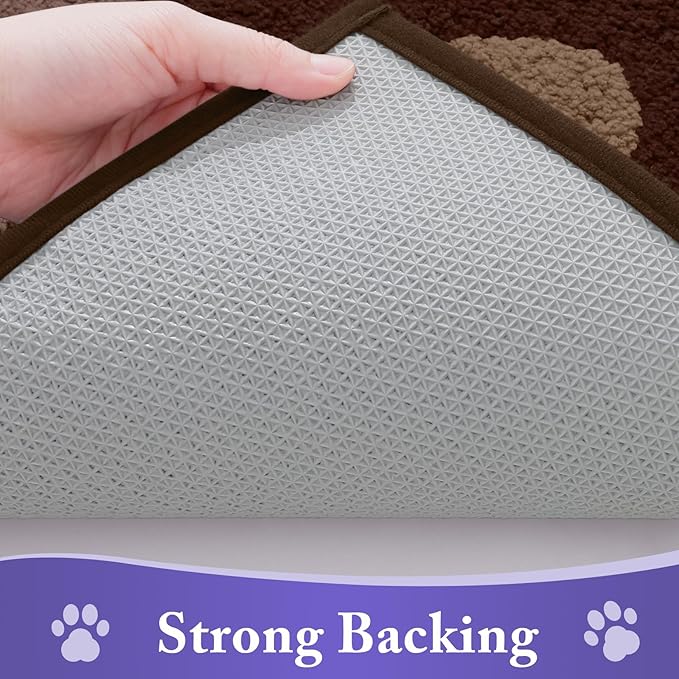 Buganda Dog Door Mat for Muddy Paws, Absorbent Dirt Trapper Non Slip Indoor Doormats, Washable Low-Profile Mat for Mud Dogs, Entryway Carpet for Inside Floor (48x30 Inches, Brown)