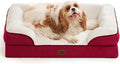 EHEYCIGA Orthopedic Dog Beds for Large Dogs, Waterproof Memory Foam Large Dog Bed with Sides, Non-Slip Bottom and Egg-Crate Foam Pet Couch Bed with Washable Removable Cover,Red