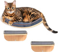 Cat Wall Shelves for Cat Wall Steps, Perch, Ladder, Wooden Floating Modern Mounted Space Saving Furniture with Scratching Cushion Removal Cover for Climbing, Jumping and Sleeping(Combo)