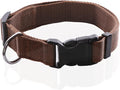 Adjustable Nylon Dog Collar, pet Collar 1 Inch 3/4 Inch 5/8 Inch Wide, for Large Medium Small Dogs (L(1" x 16-23"), Brown)