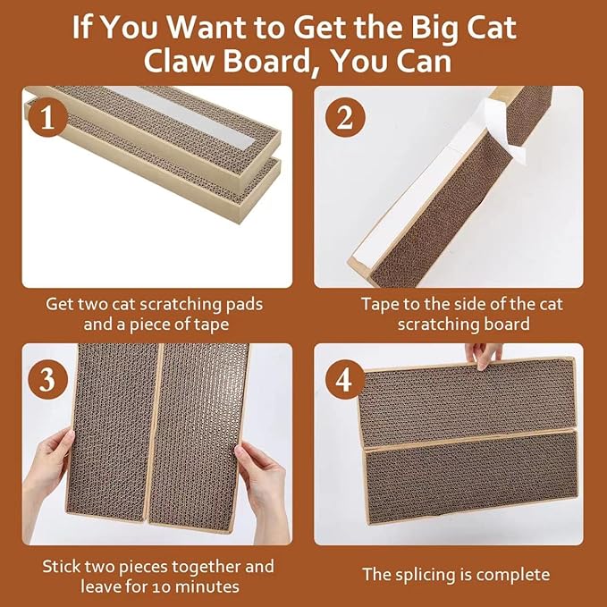 HappyFreeSX Splicing Cat Scratch Pad: Cat Scratchers for Indoor Cats and Kitten, 2 Pack Cat Scratching Pad, Cat Scratcher Cardboard, Scratching Pad, Premium Scratch from Cats, Double-Sided Design