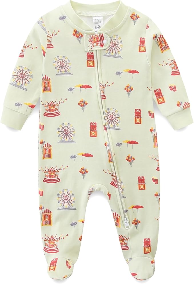 Unisex Baby Boy and Girl Zipper Onesie Toddler Footie One-Piece Infant Romper Jumpsuit