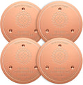 Mellbree 4-Pack Bird Bath Copper Disk, 0.6mm Reinforced 99.99% Pure Copper Cleaning Disk with Triple-Point Support for Physical Safe Clean Water All-Season (Sunflower)