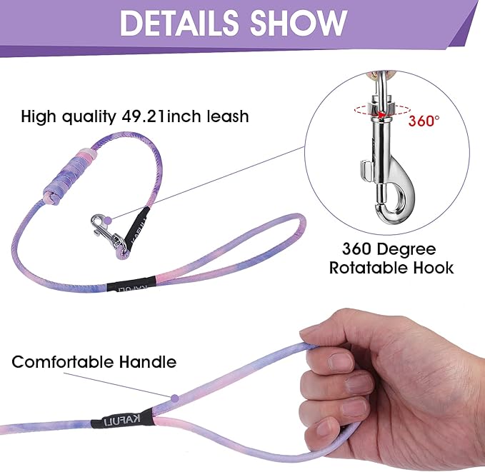 TIESOME Cat Harness and Leash Set, Adjustable Gradient Kitten Harness Escape Proof Harness with Leash for Kitty Outdoor Walking (Gradient Purple)