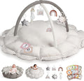 Little Dove 5-in-1 Convertible Baby Play Gym with 6 Toys, Tummy Time Mat for Sensory Development, Baby Activity Center from Newborn to Toddler, Ball Pit, Soft Plush Pet Mat, No Ball Included Grey