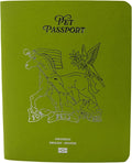 Color Premium PU Leather stitch-sewn US Pet Passport Medical Record for Pet Health and Vaccination English + Spanish for Cat, Dog, Puppy and Kitten (Lime, Single)