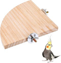 Bird Perch Platform Stand Wooden Parrot Perch Corner 5.9 Inches Fan Shape Playground Cage Accessories Parrot Stand Flat Perches for Bird Cages Corner Shelf for Birds Parrots Hamster Gerbil