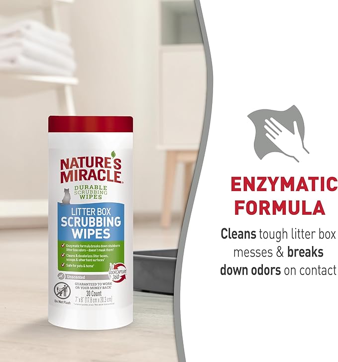 Nature’s Miracle Litter Box Scrubbing Wipes 30 Count (Pack of 2)