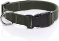 Adjustable Nylon Dog Collar, pet Collar 1 Inch 3/4 Inch 5/8 Inch Wide, for Large Medium Small Dogs(3/4 Inch, Green)