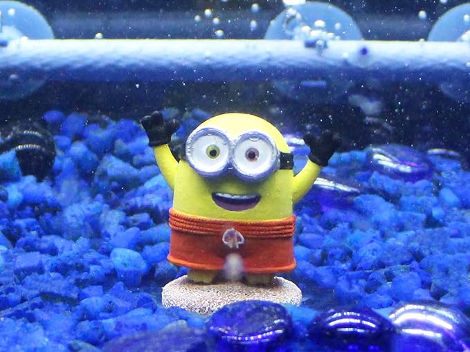 Penn-Plax Minions Officially Licensed 3-Piece Aquarium Ornament Bundle – Includes Kevin, Stuart, and Bob – Beach Themed – Small