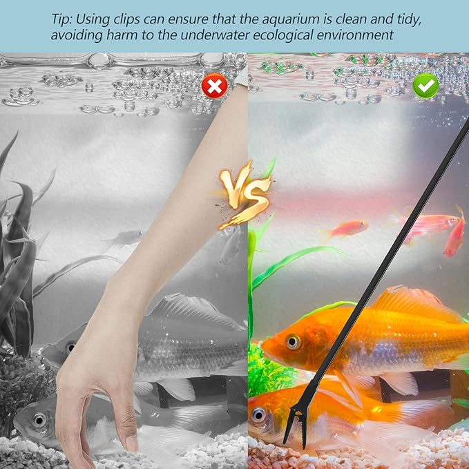 Gisafai 2 Pcs Plastic Aquarium Tongs 27 Inches Long Multi Purpose Trimming Feeding Aquarium Tools for Fresh Water Saltwater Fish Tanks Coral Plant