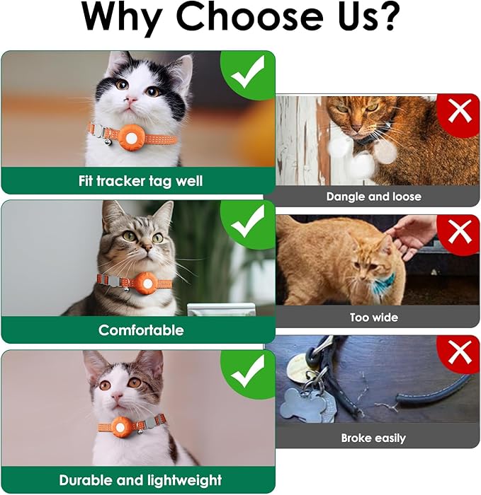 Cat Tracker, MINI GPS Tracker for Cats, Compatible with Apple Find My App(Only iOS), No Monthly Fee, Real-Time Tracking, Smart Alerts, Up to 1-Year Battery