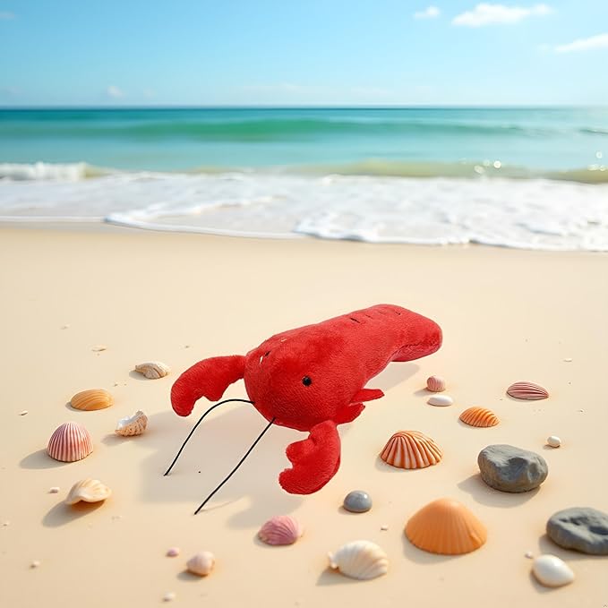 Dog Lobster Chew Toy Multi-Shape Comfortable to Touch Plush Cats Chew Stuffed Toy for Pet No Stuffing Crinkle Plush Dog Toys for Puppy Teething Dogs Training and Reduce Boredom