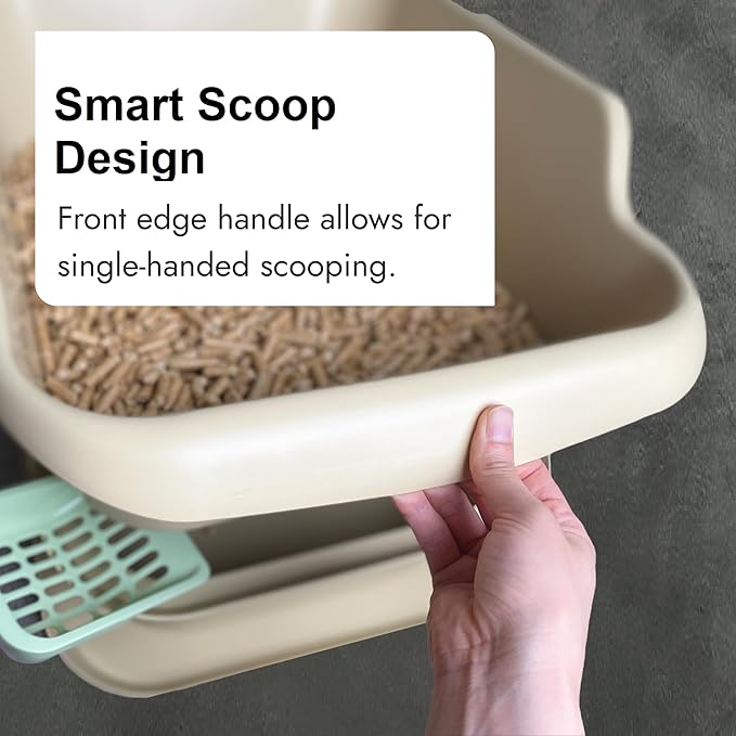 Mr Catman Cat Sifting Litter Box for Pine Pellets with Sifter Pan & Extra-Large 7-Day Waste Storage Tray, Sifting Cat Litter Box -Sturdy & Non-Stick, Less Tracking, Easy Clean, Odor Control