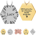 PawFurEver Dog Tag Personalized Pet Name | Customized Dog Tags Engraved Front & Back - Stainless Steel, Dark Etching Pet ID Tag Dog Tags Made in USA (Hexagon, Silver)