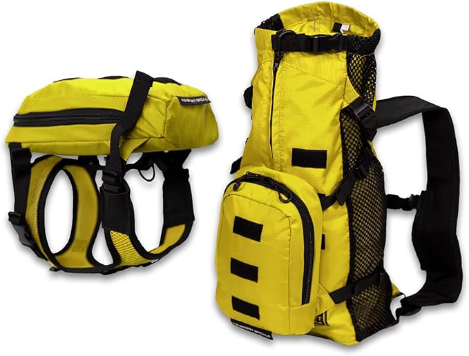 K9 Sport Sack Walk-On - Large, Buttercup Yellow - Ideal for Dogs with 20-22” Back Length - Lightweight, Packable, Backpack-Style Carrier - Includes Compatible Harness & Storage Bag