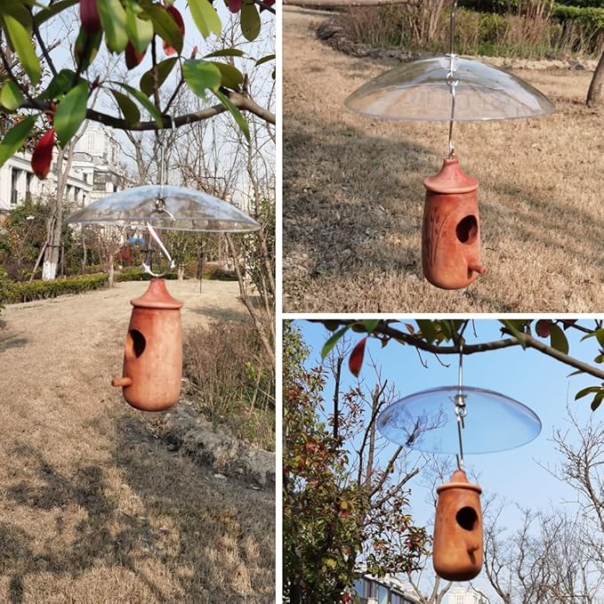 8" Mini Rain Cover for Bird Feeder/House - Clear Small Protective Dome Guard Against Rain/Snow/Sun - Dia. 20CM