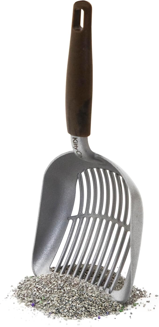 Kitty City Metal Cat Litter Scoop – Durable Non-Stick Aluminum Cat Scoop with Ergonomic Handle, Wide Slotted Design for Easy Cleaning, Reusable & Long-Lasting
