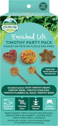 Oxbow Enriched Life Timothy Party Pack – Rabbit and Guinea Pig Toys, Chinchilla and Hamster Enrichment, Small Pet Accessories for Cages, Bunny Chew Toys Made with Timothy Hay, 6 Piece Variety Set