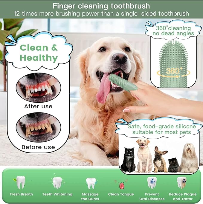 Cat&Dog Grooming Kit-6PCS for Cat Flea Comb, Dog Brush For Shedding,Pet Nail Clippers For Dogs,Pet Grooming Gloves, Dog Finger Toothbrush & Dog Bath Towel- Perfect Cat Grooming Supplies