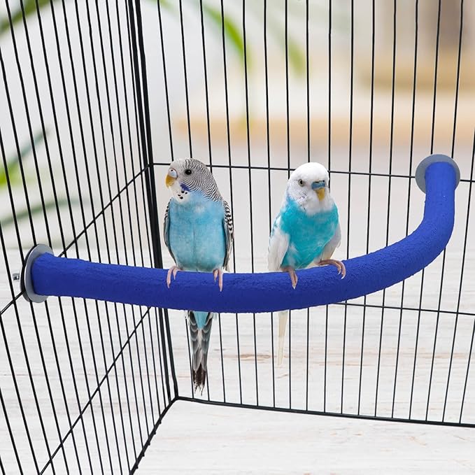 Wontee Bird Perches Bird Cage Sand Perch Stand for Budgies Parakeets Cockatiels Conures (Random Color) (90 Degrees)
