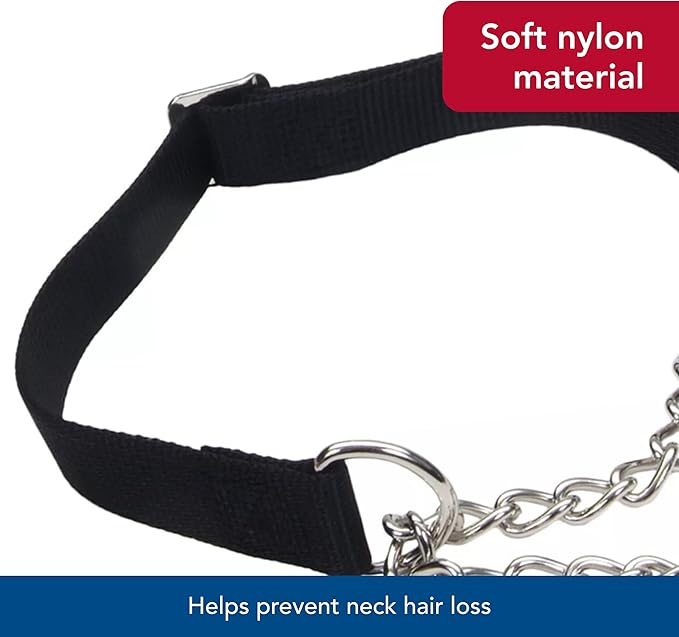 Coastal Pet - Check-Choke - Adjustable Check Training Collar for Dogs, Black, 3/4" x 14"-20"