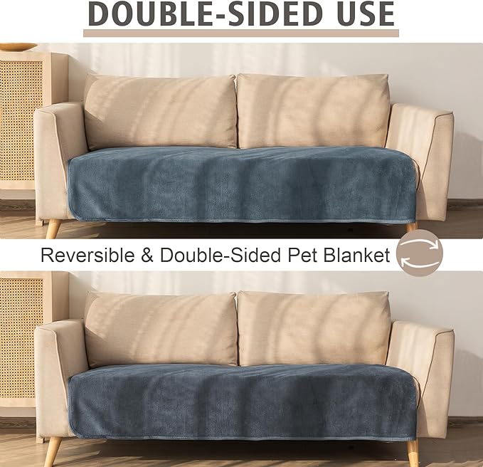 Ameritex Pet Bed Blanket Reversible 100% Waterproof Velvet Super Soft for Sofa and Bed