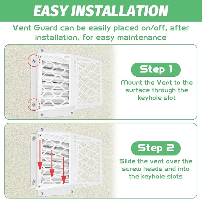 Acrux7 Dryer Vent Bird Guard, 7"x7"x5" Rust Proof Steel Outdoor Dryer Vent Cage for 3" to 4" Vents Cover Bathroom Exhaust Fan Ventilation Cover (White)