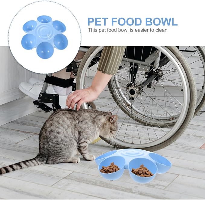 Multipurpose Pet Feeding Bowl with Flower Shape Design for Cats and Dogs Durable Food and Water Dish Easy to Clean 14.17 X 14.17 X 3.54 Inches