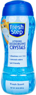 Fresh Step Cat Litter Crystals Deodorizer, Non Toxic Odor Neutralizing Crystals for Litter Boxes that Help Control Smells and Keep Home Areas Fresh, Fresh Scent, 30 Ounce