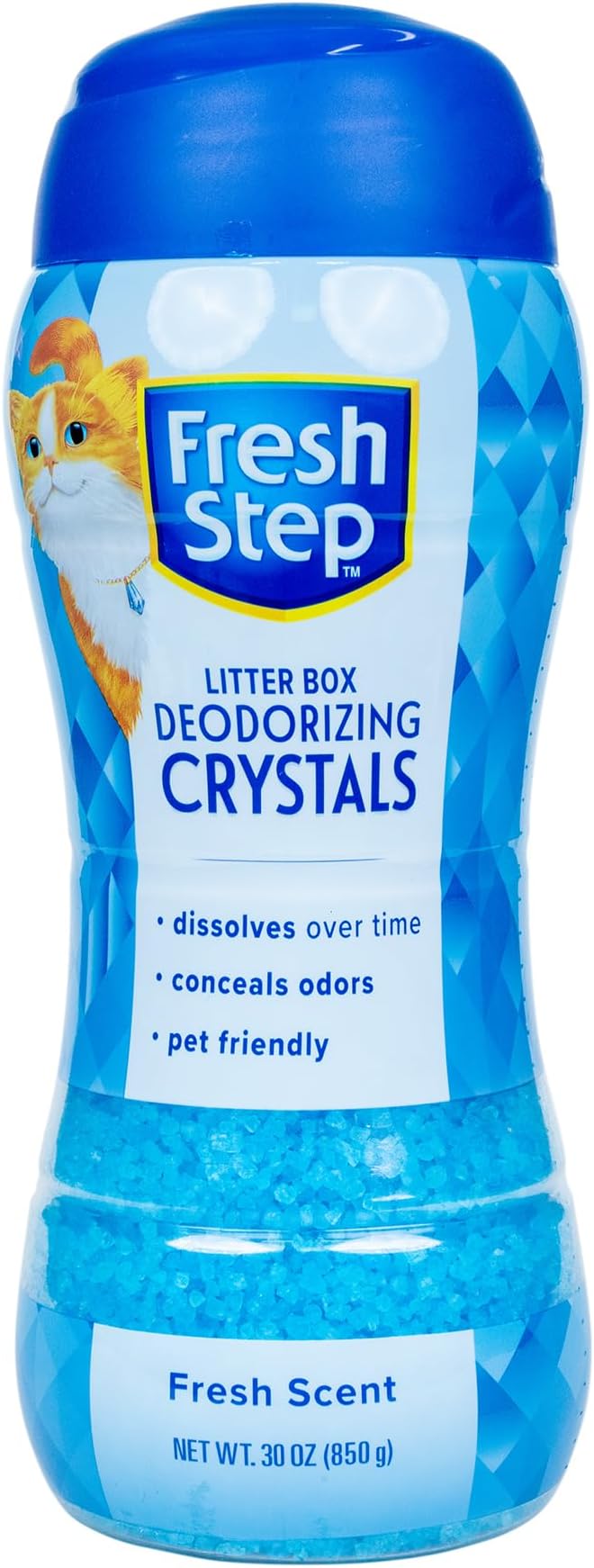 Fresh Step Cat Litter Crystals Deodorizer, Non Toxic Odor Neutralizing Crystals for Litter Boxes that Help Control Smells and Keep Home Areas Fresh, Fresh Scent, 30 Ounce