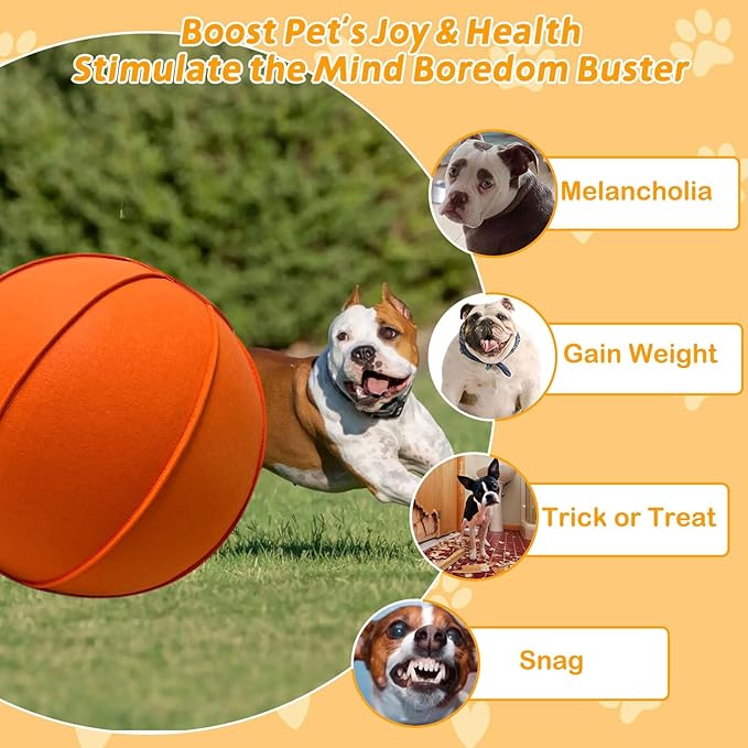 Herding Ball for Dogs, Dual Layered Herding Dog Ball Set for Australian Shepherd, Cattle, Collie, for Dog, Agility Equipment- Free Training Book (Orange, 18 inch)