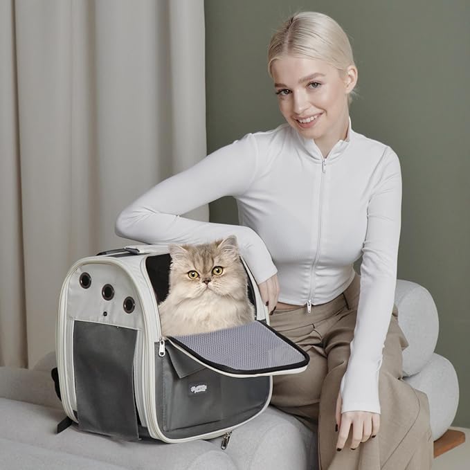 Pet Carrier Backpack for Cats & Dogs up to 22 LBS – Airline Approved Cat Carrier Bag – Ventilated Design for Travel, Hiking & Vet Transport