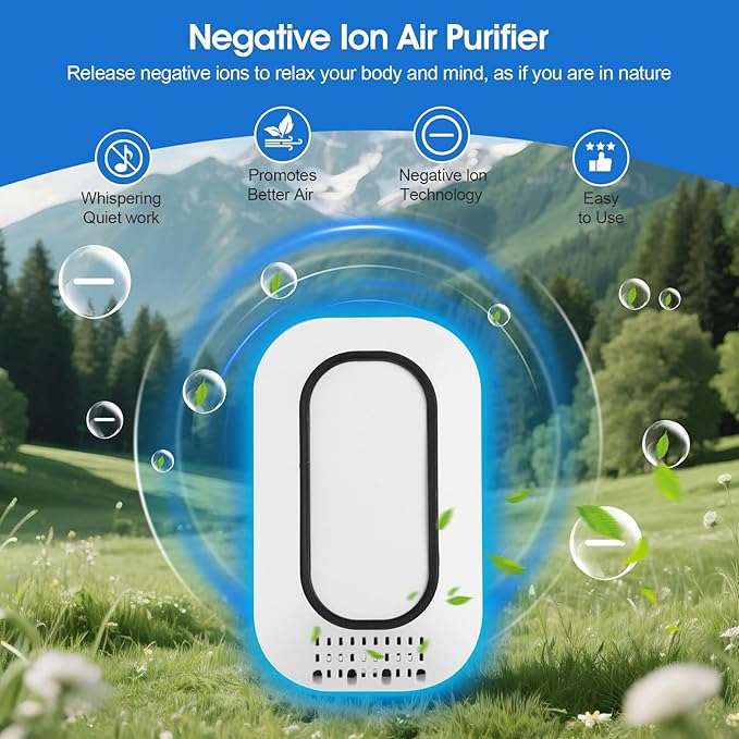 Plug in Air Ionizers 3-Pack, Negative Ion Air Purifier with Ice Blue Light, 2W Ultra-Low Energy Ionic Air Purifiers for home Bedroom Office Bathroom(3)