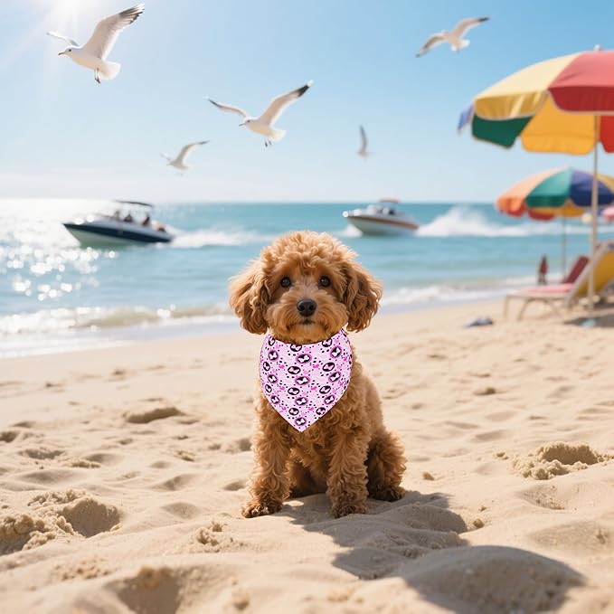 30 Pcs Polka Dot Dog Bandanas for Small Dogs Stitch Dog Bandana Bulk Reversible Print One Side Polyester Puppy Scarves Party Grooming S