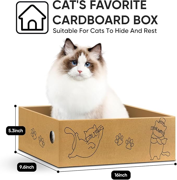 AGYM Cat Scratcher, 26 inch L Shape Cat Scratching Pad for Indoor Cats, Durable Sustainable Cardboard Scratcher with Box, Recyclable Vertical Cat Scratch Pad to Protect Furniture, Large