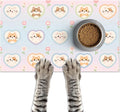 Cat Feedings Mats 20x12 inch Pastel Heart Kitten Print Pet Bowl Placemat Non Slip Mat for Dog Food and Water Indoor Kitty Feeding Station Cute Cats Meal Mat for Small Pets Kitchen Floor Use