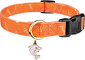 Cotton Handmade Dog Collar Cute and Distinctive Patterns Orange Fish with Pendant for Girl Boy Dogs Collars L