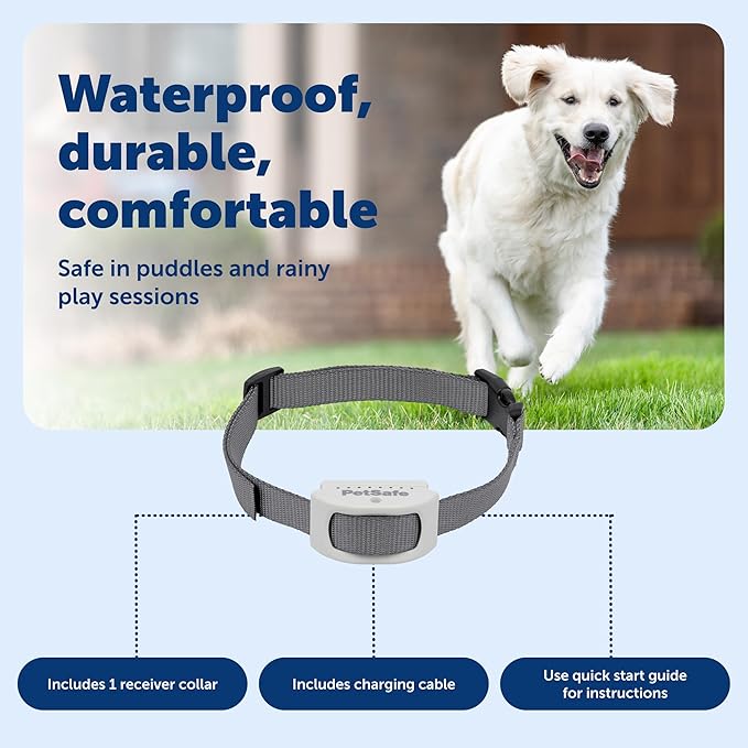 PetSafe Classic In-Ground Fence Rechargeable Receiver Collar for Dogs and Cats - from The Parent Company of Invisible Fence Brand - 7 Levels of Adjustable Static Correction - for Pets 5 lb and Up