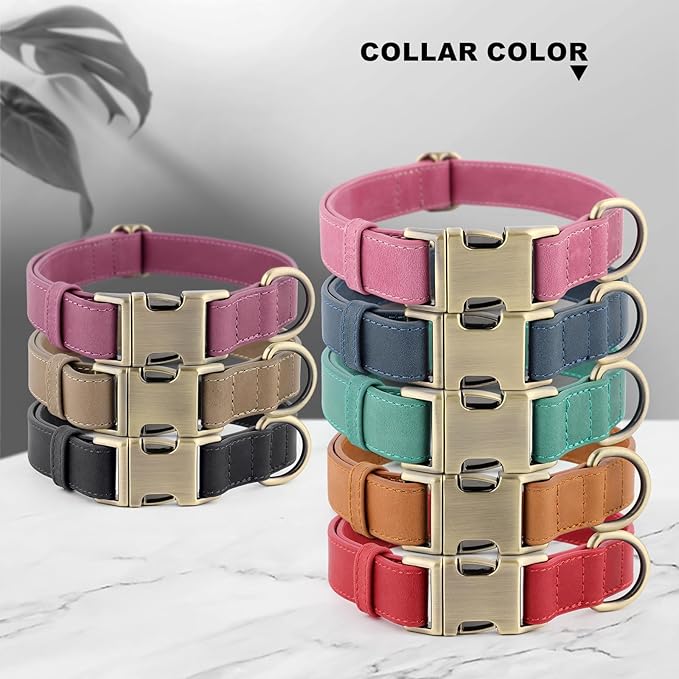 Plutus Pet Genuine Leather Dog Collar – Adjustable Pet Collar with Quick Release Metal Buckle, Soft Real Leather for Small Medium Large Dogs, Heavy Duty & Skin-Friendly (Purple, M)