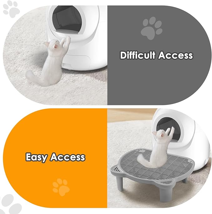 Litter Catching Step for Cat Litter Box, Litter Trap Stool for Automatic Litter Box Self Cleaning, Litter Collection Stairs, Litter Catcher Ramp for Old Geriatric Senior Cat or Kitten