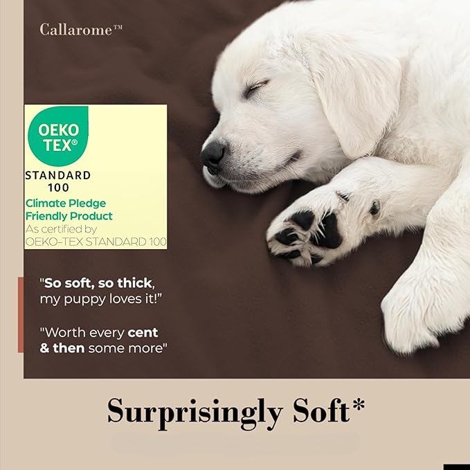 Waterproof Blanket for Bed or Couch – Soft and Leakproof Waterproof Throw Blanket, Water Proof & Stain Resistant Easy to Clean Throw Blanket Cover for Adults or Pets, Reversible Brown 80”x90”