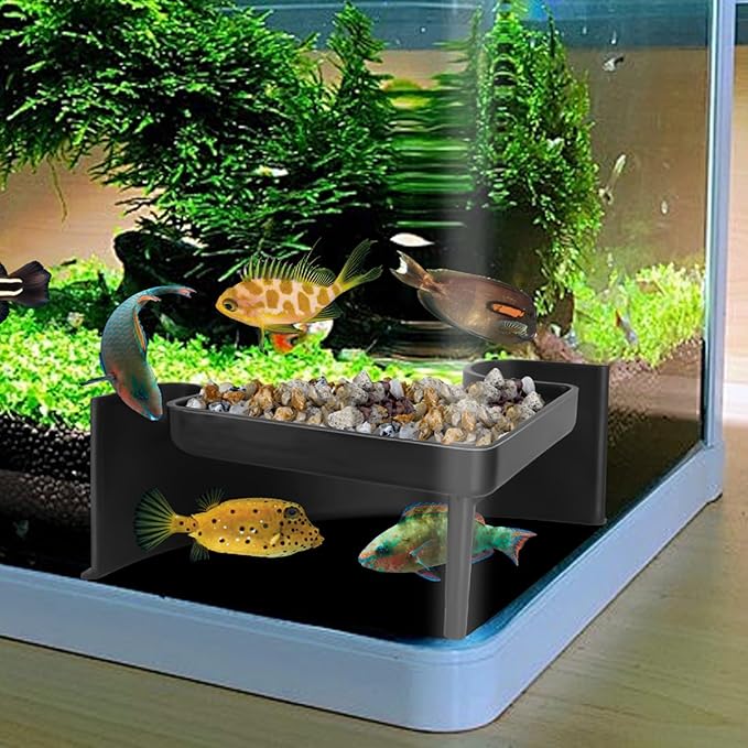 Underground Aquarium Cave with Viewing Window – 2-Hole Corner Fish Tank Hideout for Plecos, Cory Catfish, Kuhli Loach, Shrimp & Betta – Safe Decor for Bottom Dwellers – Sinkable & Non-Toxic