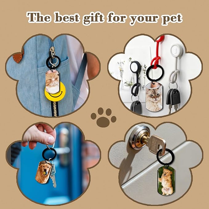QYH Custom Memorial Dog Keychain with Picture - Personalized Cat Dogs Pet keepsakes Keychains Customized Gifts for Pet Lovers