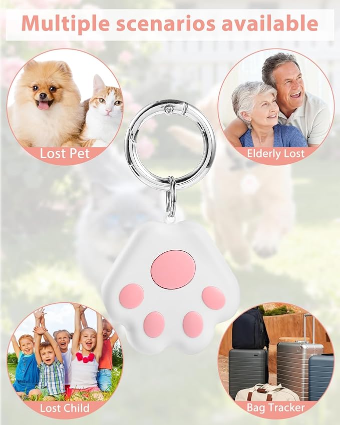 Pet GPS Tracker for Dog and Cat: Dogs and Cats Small Tracking Tag for Android and iOS with No Subscription No Fee - Smart Pets Trackers Waterproof Dustproof Extra Long Usage Life of 180 Days
