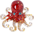 Natural Crystal Red Jasper Gravel Octopus Resin Marine Animals Fish Tank Decorative Ornaments Statue Healing Crystal Home Decor Ladies Gift 3.93"