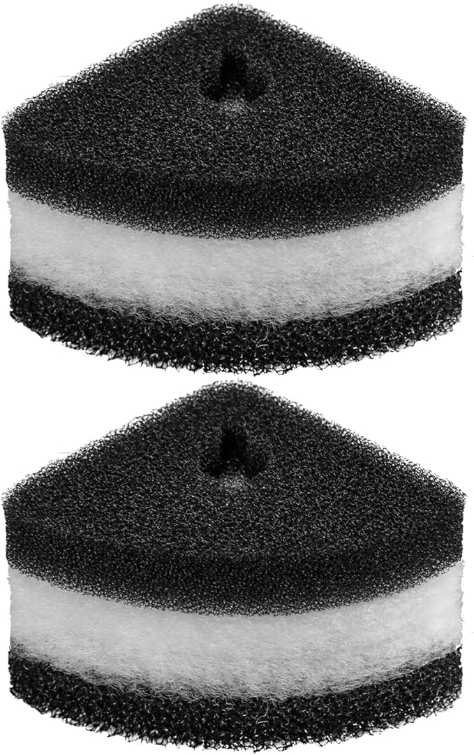 Pawfly 6 Pcs Replacement Filter Pads for 10-30 Gallon Corner Bio Sponge Filter, Aquarium Filter Media Sponge, White Black Bio Foam for Fish Tank Water Filtration