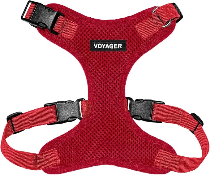 Voyager Step-in Pet Harness - All Weather Mesh, Adjustable Step in Harness for Cats and Dogs by Best Pet Supplies - Red, S