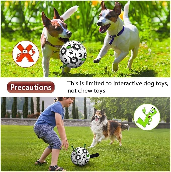 Dog Soccer Ball, Interactive Toys for Tug of War, Puppy Birthday Gifts, Tug Toy, Water Toy, World Cup Durable Balls for Small & Medium Size (6 inch)