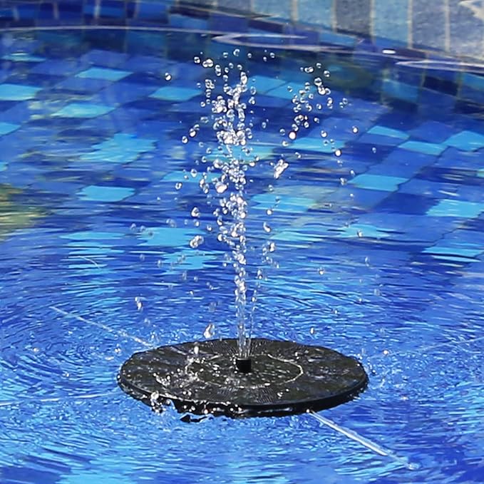 AISITIN 2.5W Solar Bird Bath Fountain Pump, Solar Fountain for Bird Bath with 6 Nozzles, 6.7" Solar Powered Water Pump for Garden, Ponds, Pool, Fish Tank, Aquarium and Outdoor